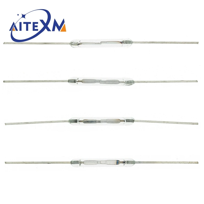 AITEXM 10pcs N/O Reed switch Magnetic Switch 2 * 14mm Normally Open Magnetic Induction switch For Arduino