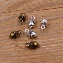 20PCS 7*13mm 2022 New Two Color 3D Pine Cone Charms Christmas Pendant Metal Alloy For DIY Necklace Bracelet Earrings Marking