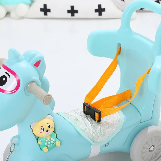 Indoor Sport Baby Rocking Horse Indoor Outdoor Toys Child Rocking Toys Riding Horse Trolley Shake Rocker Birthday Gift For Baby