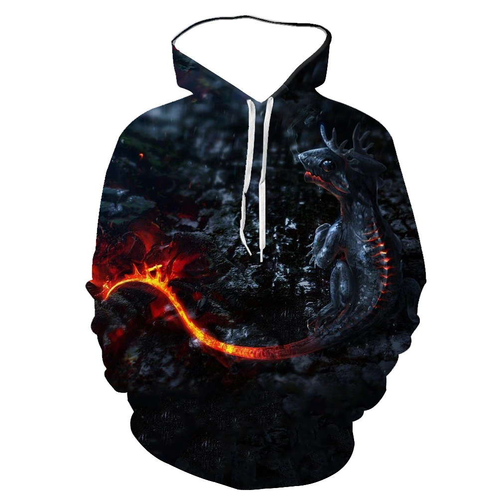 

3D Creative Men's Volcanic Eruption Lava Spring And Autumn New Printed Hoodie European And American Trend Sports Baseball Shirt