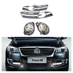 LED DRL For VW Passat B6 2006 2007 2008 2009 2010 2011 Car-styling LED DRL Daytime Running Light Waterproof Harness Led Fog Lamp