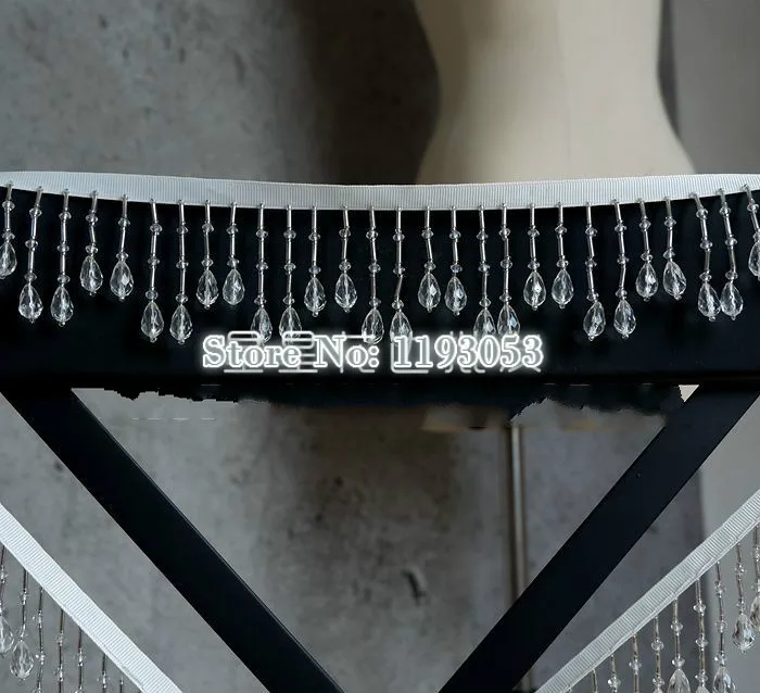 2 hof/Lot Kristall Anhänger Perlen Spitze Quaste Trimmen DIY Bühne Kleidung Hause Vorhang Hochzeit Dekorative Zubehör – Detail 7