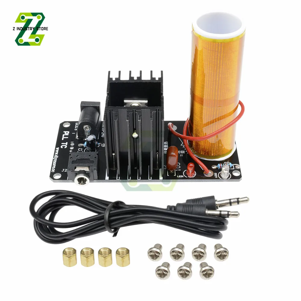 Mini Bobina de Tesla 15w Mini Orador de Plasma Bobina de Tesla Música Transmissão sem Fio dc 1524v