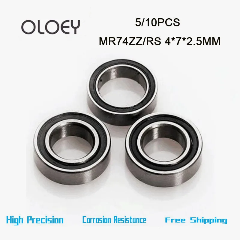 

MR74ZZ 2RS Bearing 4*7*2.5 mm 5/10PCS Miniature Excellent MR74 2RS ZZ High Precision MR74Z Ball Bearings High quality