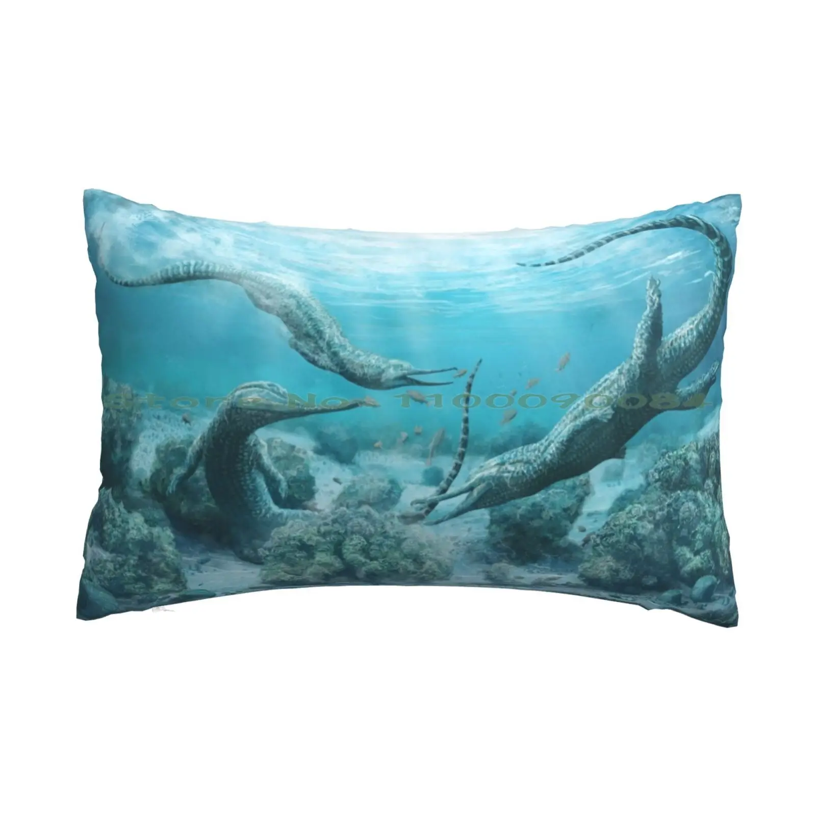 Mystriosuchus Steinbergeri Pillow Case 20x30 50*75 Sofa Bedroom Palaeoart Paleort Marine Prehistoric Reptiles Dinosaurs Animals