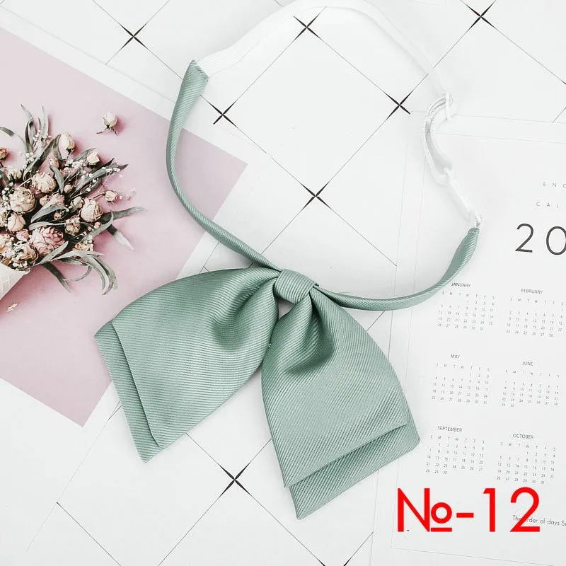 Ladies Bank New Solid Collar Bow Tie Women's Cute Bow-knot Japanese Girl Bowtie Butterfly Cravats Suits Jk Uniform Accessories