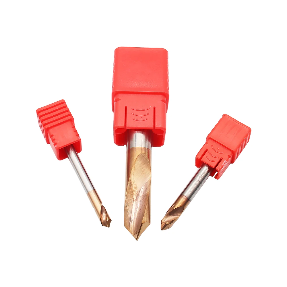 HRC55 3Mm 4Mm Hợp Kim Vonfram Thép 90 Độ Điểm Khoan Sơ Khai Đốm Vị Trí Trung Tâm Hơi Hướng Dẫn Phi Công Lỗ chamfering Máy