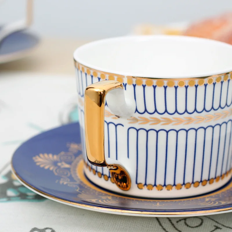 LingAo-Creative Ceramic Coffee Cup with Cup Holder, Hotel and Home