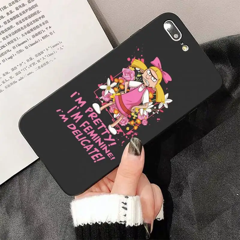 Hey Arnold Silicone Black Phone Case for iphone 13 8 7 6 6S Plus X 5S SE 2020 XR 11 12 pro XS MAX