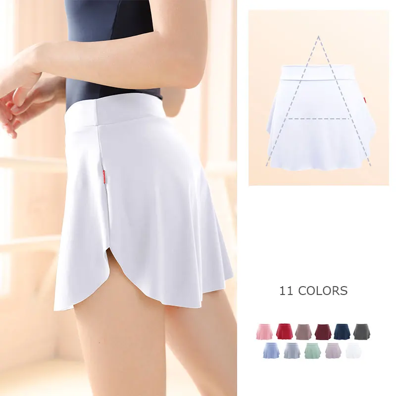 Ballet Skirts for Woman Dance Skirt Dress Black Ballet Tutu Ballerina Dancewear Side Split Ballet Short Skirt