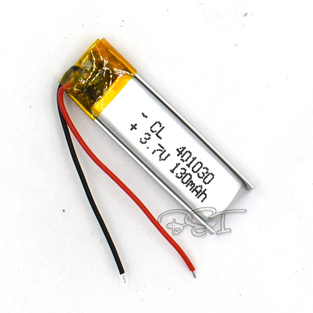 5Pcs 3.7V 130mAH 401030 Li-Polymer Rechargeable lithium Li-ion Battery For Toy Recorder GPS MP3 MP4 Cell phone Glasses Navigator