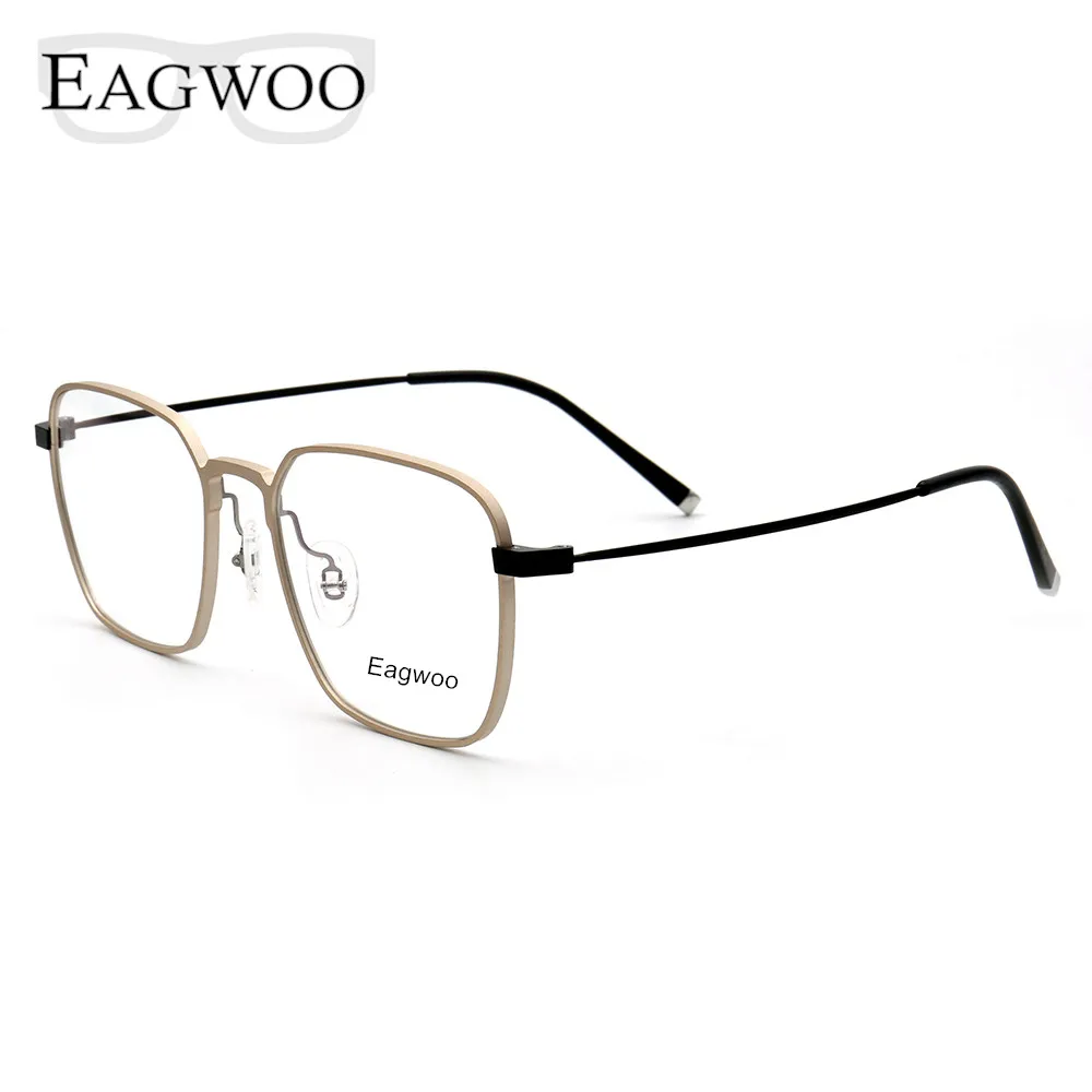 Aluminum Sunglasses Style Optical Frame Prescription Men Square Vintage Eyeglasses Glasses Designed Spectacle 8074