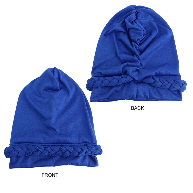 Turbante trenzado musulmán para mujer, pañuelo para la cabeza de estilo bohemio, hijabs elásticos, Hijabs, Bandana