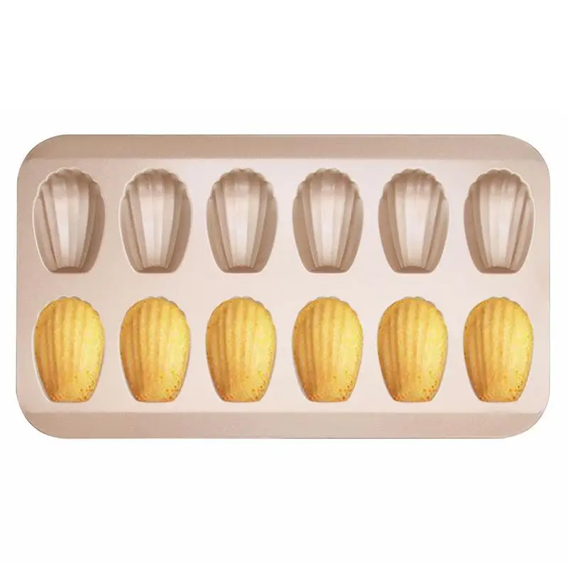 Stainless Steel Cake Mould Muffin Madeleine Pan 12-Cavity Madeleines Cake Baking Pans Tray Shell Shaped Mold Nonstick