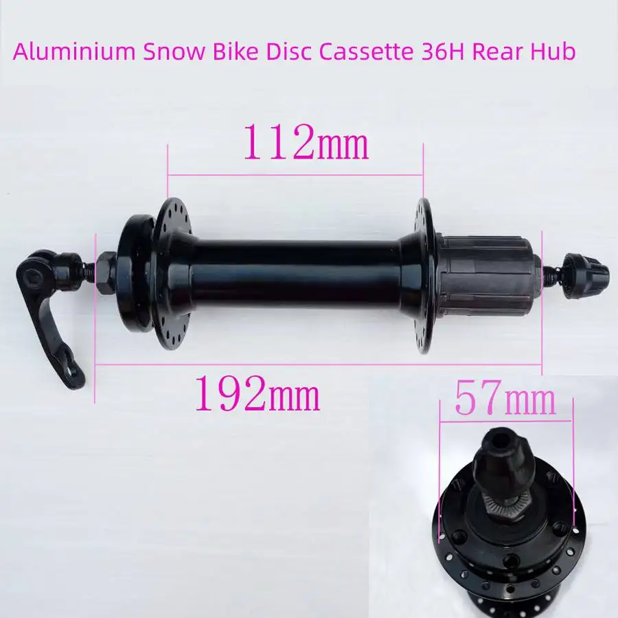 Mozzo Fat Bike anteriore/posteriore 135mm 170 192 195mm 32 36 fori bicicletta da neve cassetta in alluminio freno a disco bici da neve mozzi in lega