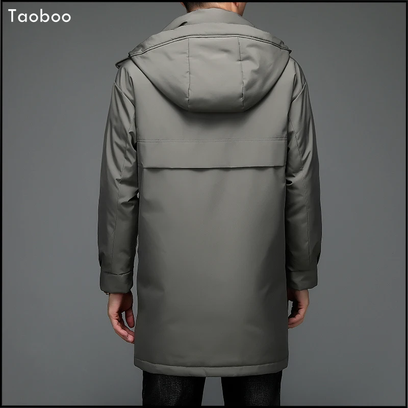 TaobooNew Fashion Long Men's winter jacket 2021 Hooded Down Jacket men Business Casual Male Coat Top quality Windbreaker Outwear