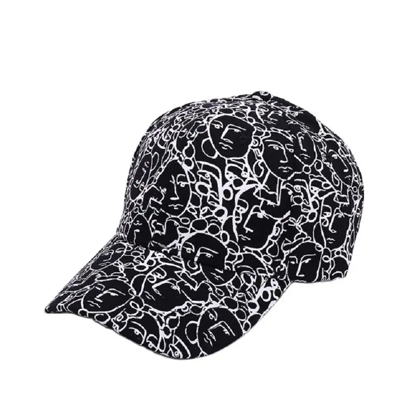 

New Spring Men'S Women'S for Baseball Cap with Graffiti Letters Pattern Adjustable Curved Brim Snapback Hat