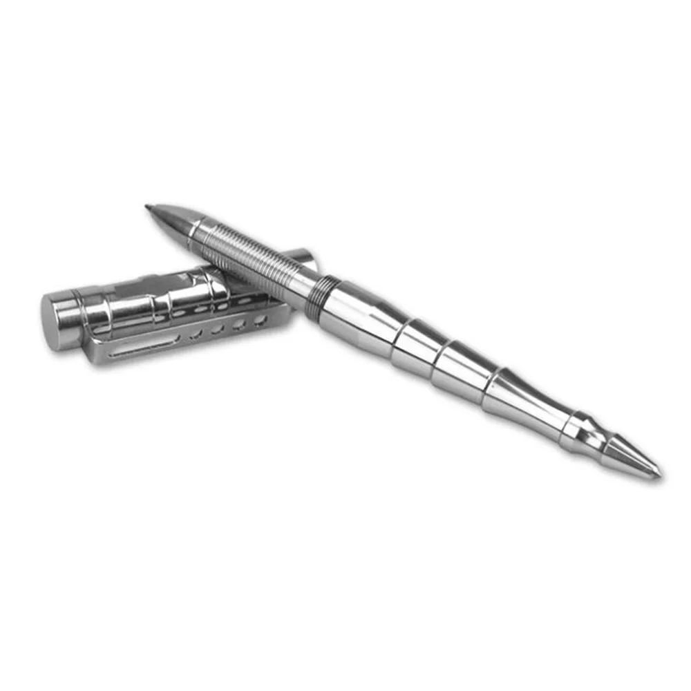 Multi-function 304 Stainless Steel Bamboo Ball Pen with Clip Tungsten Attack Head Tactical Pen Protable Writing Tool Outdoor