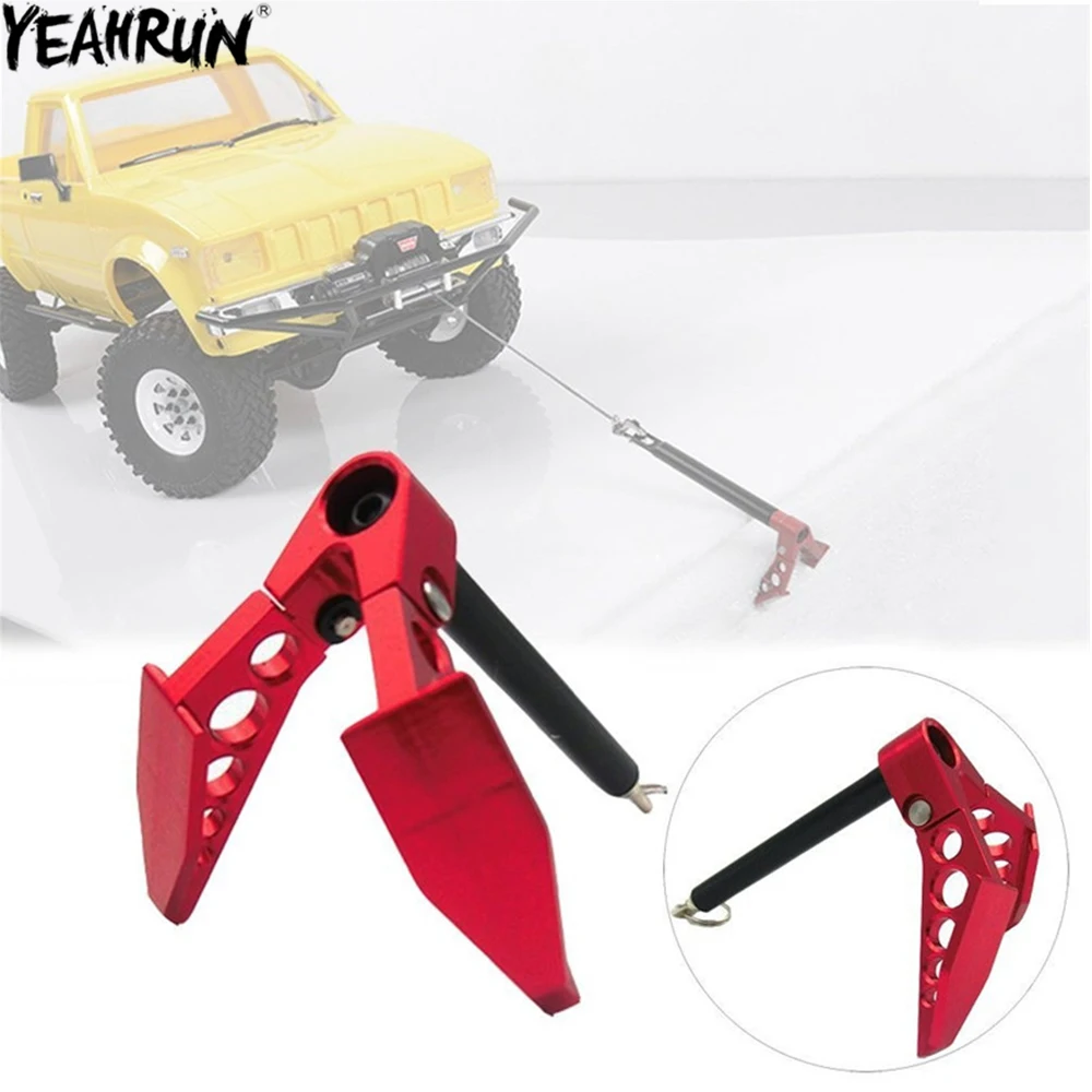 YEAHRUN Metal Trailer Anchor Rescue Hook Ground Anchor for 1/10 RC Crawler Axial SCX10 90046 90047 TRX4 TRX6 D90 D110 VS4-10