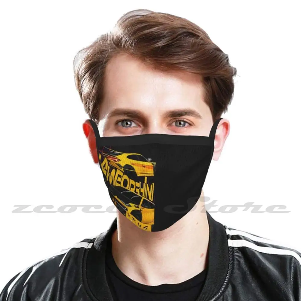 New Urus Suv Mask Cloth filtro di stampa riutilizzabile lavabile Urus Suv New Lambo Urus Venatus 2021 Suv Yellow Italian Car Fast Cars