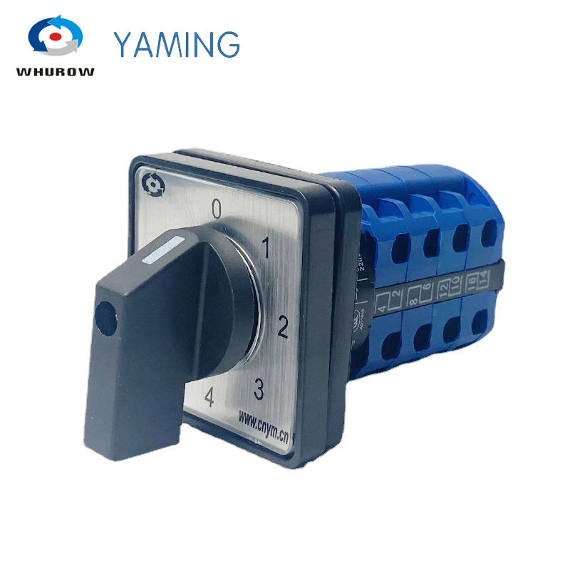 

Yaming Electric YMW26-20/4 20A 4 Poles 0-4 Position Control Motor Circuit Universal Changeover LW26 LW28 LW39B Rotary Cam Switch