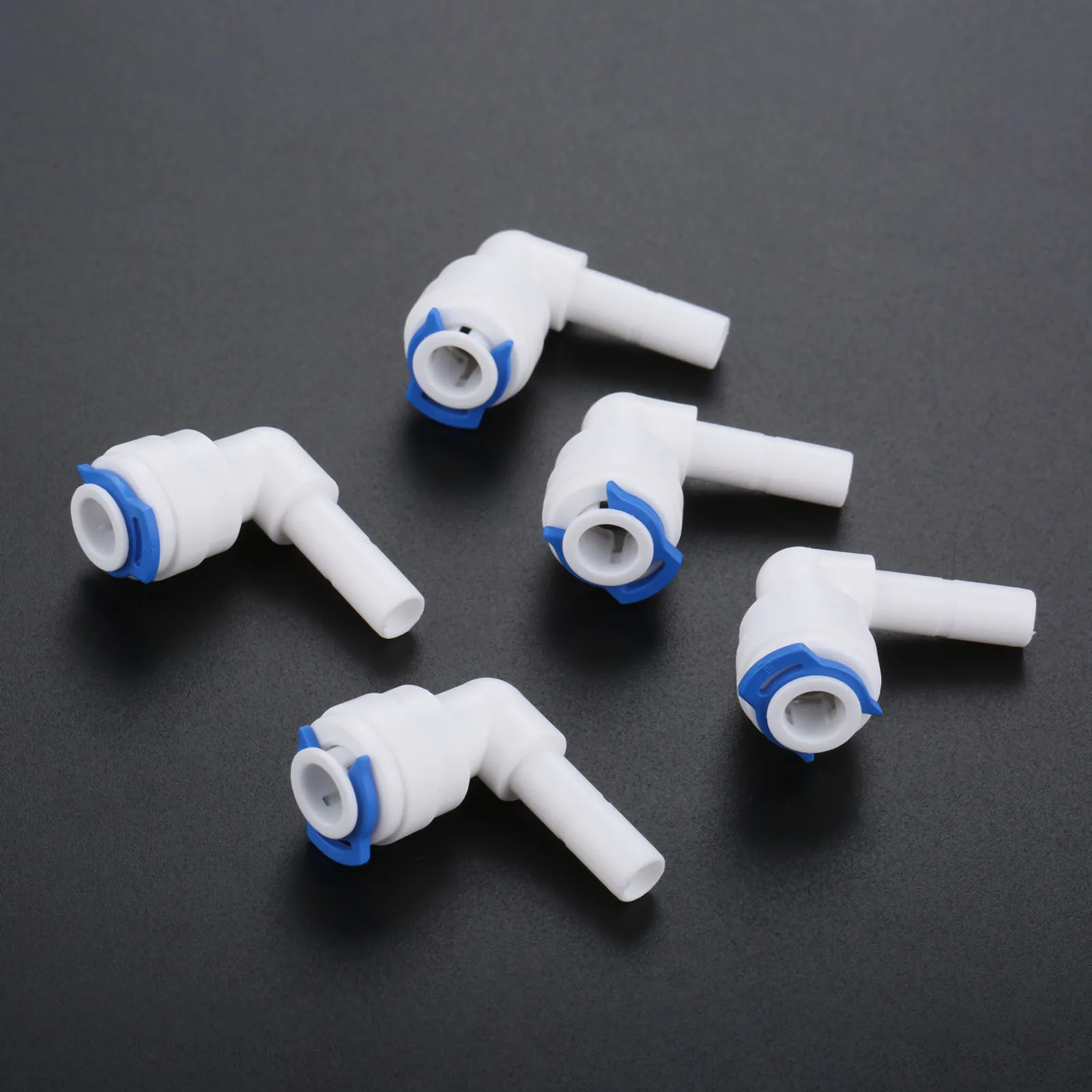 5Pcs Plastic Reverse Osmosis RO Water Elbow Pipe Fittings 1/4\