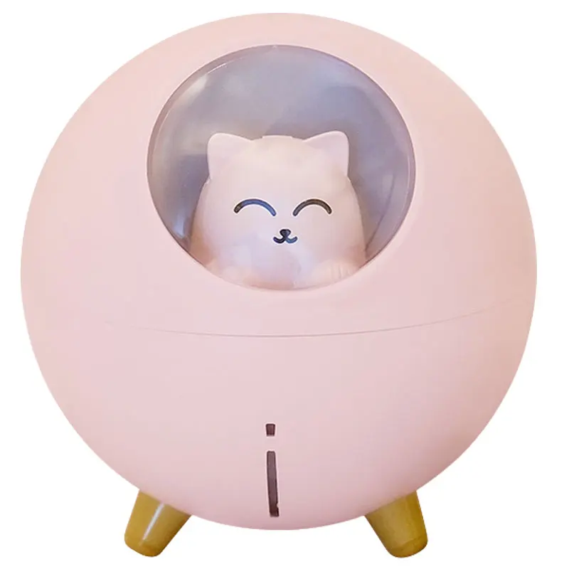 Air Humidifier Lovely Pet Planet Cat Ultrasonic Cool Mist Aroma Air Oil Diffuser Romantic Color LED Lamp USB Humidificador