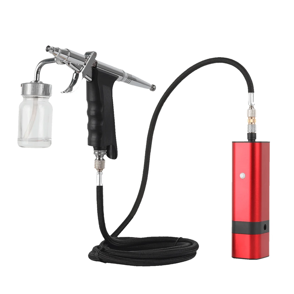 Kit Airbrush listrik, alat semprot elektrik dengan sifon, tipe pemicu untuk Model seni cat badan, seniman, Makeup, tato kuku