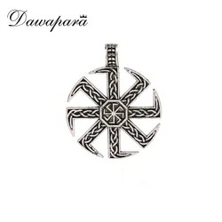 Dawapara Slavic Kolovrat Symbol Pendants Classic Ethnic Women Vintage Charms Accessories Metal Tags Jewelry