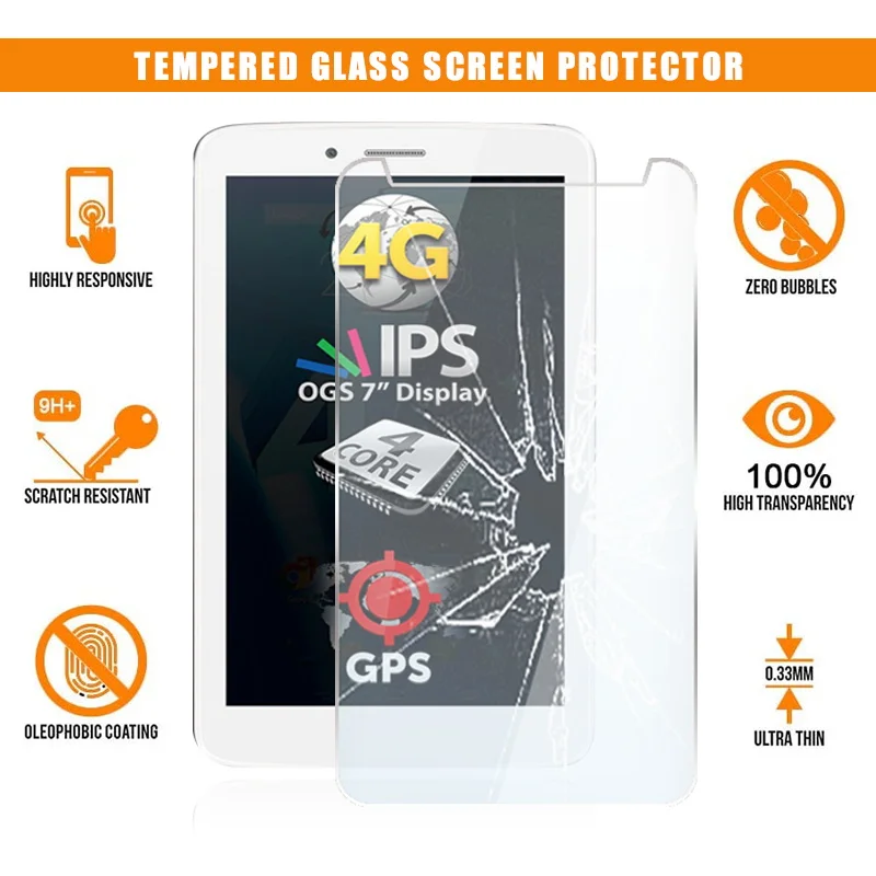 

Screen Protector for Allview Viva H7 Tablet Tempered Glass 9H Scratch Resistant Anti-fingerprint HD Clear Film Guard Cover