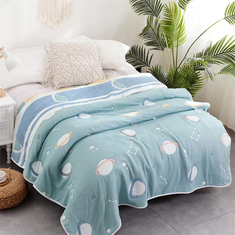 

Home Textile Muslin Cotton Sleeping Blanket 10 Layers Autumn Winter Home Warm Sleeping Blanket Bedspread Kids Adult Bed Blanket