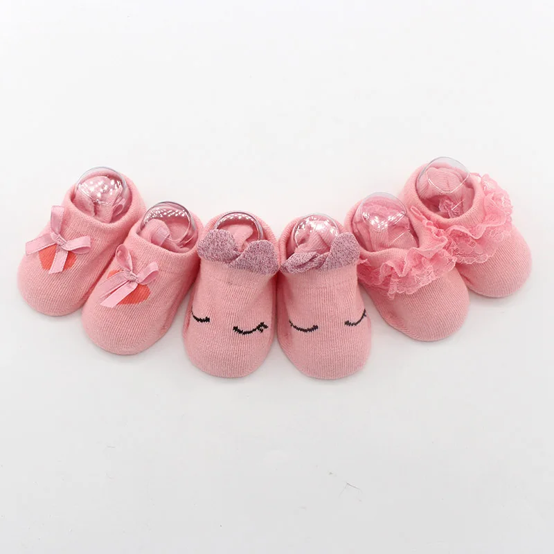 Spring and autumn Period New Baby Socks Cotton Lace Bowknot Booties Dispensing Antiskid Indoor Floor Children Socks