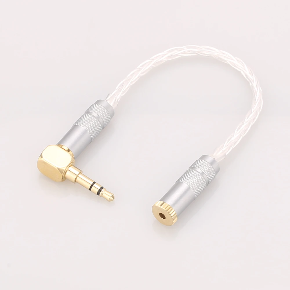 

10cm 8Cores Silver Plated 3.5mm Plug to 2.5mm Trrs Female socket Headphone Audio Cable