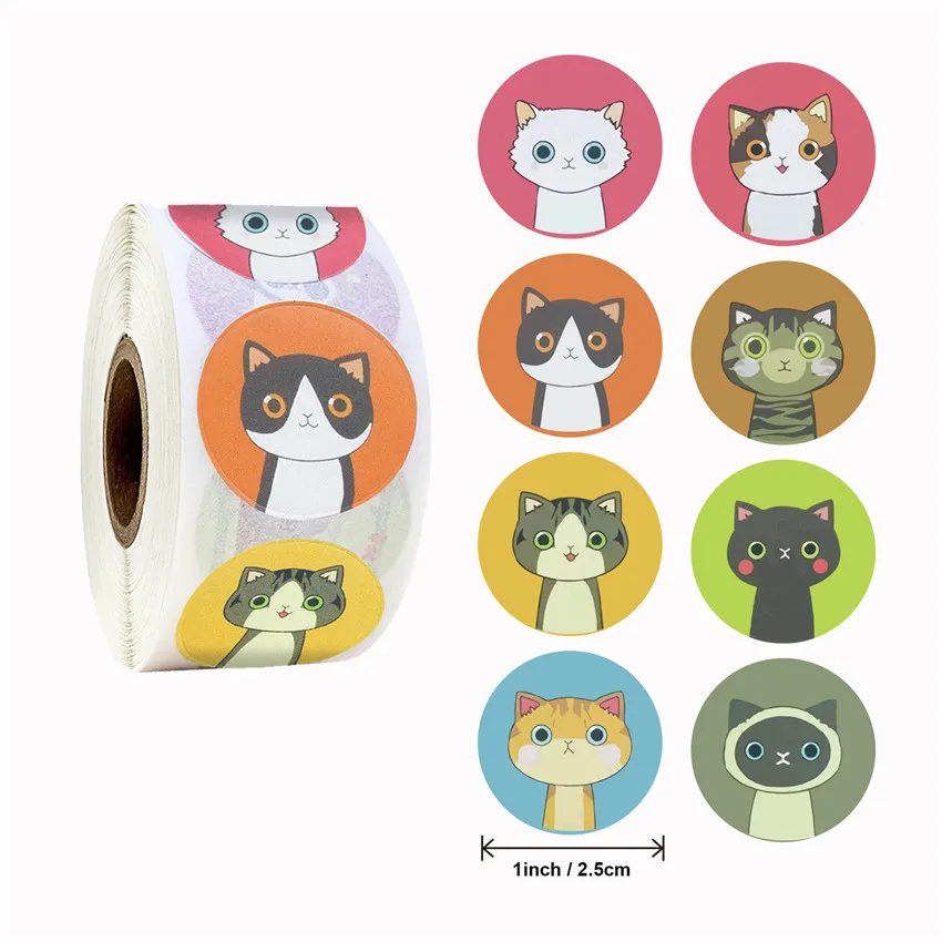 Lovely Cat Stickers for School Reward Motivational Sticker Classroom Decoration encouragement Animals labels Sticker for student