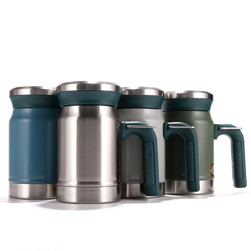 

620ml Stainless Steels Handheld Coffee Mug Large Capaciy Tea Mugs Thermos Bottle Portable Water Bottle