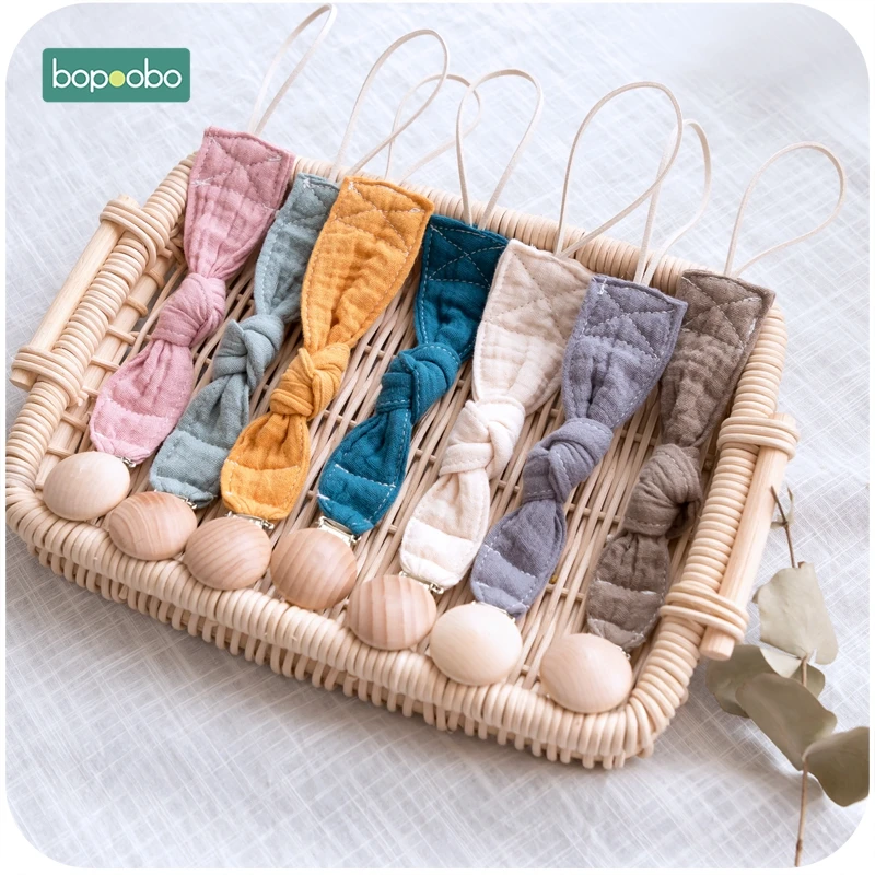 Bopoobo 1pc Baby Dummy Pacifier Chain Clip Cotton Cloth Plush Animal Toys Soother Nipples Holder Newborn Toy Feeding Accessories