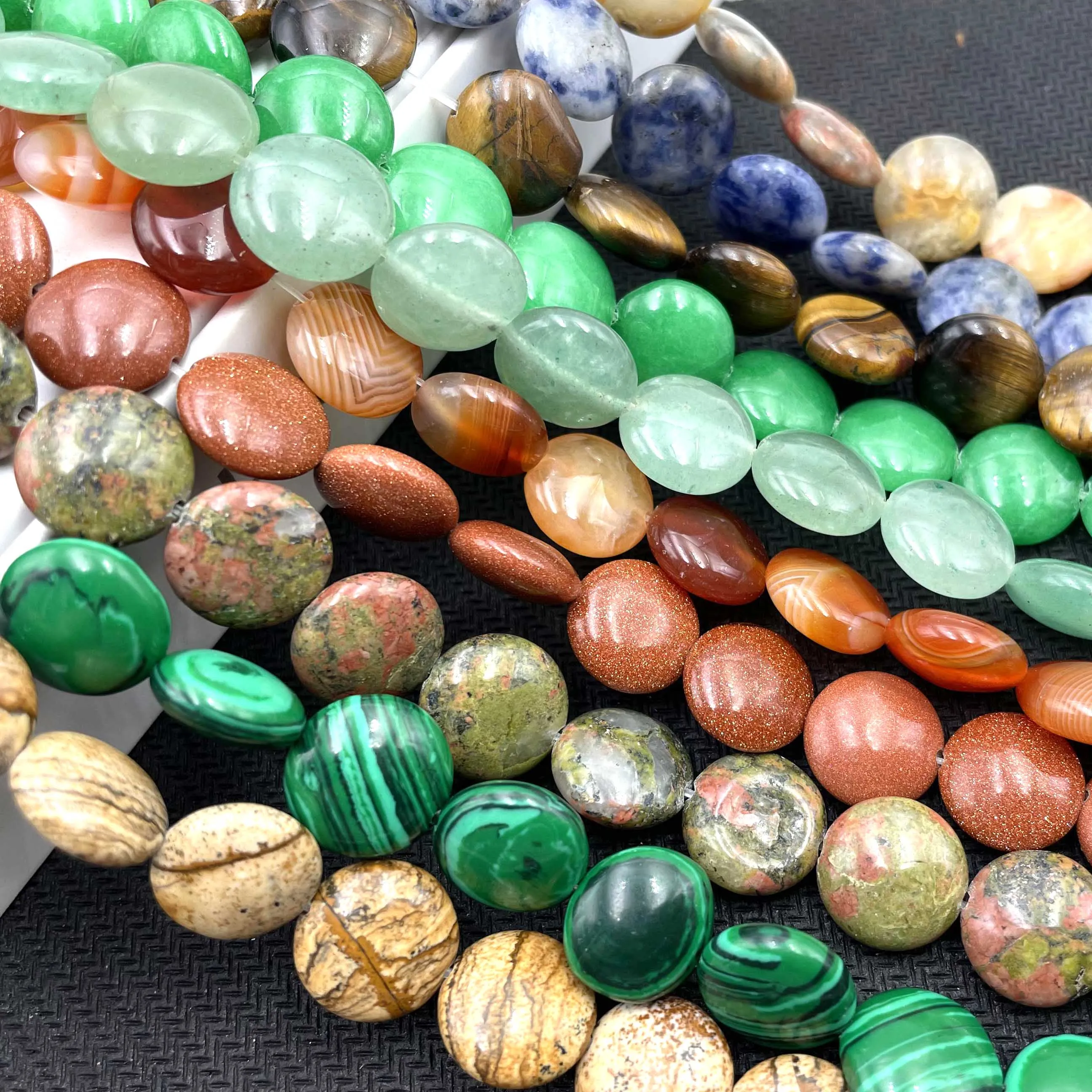 Kamień naturalny turkusy tygrysie oko agaty jaspis chalcedon okrągłe koraliki dystansowe do tworzenia biżuterii DIY akcesoria do bransoletek