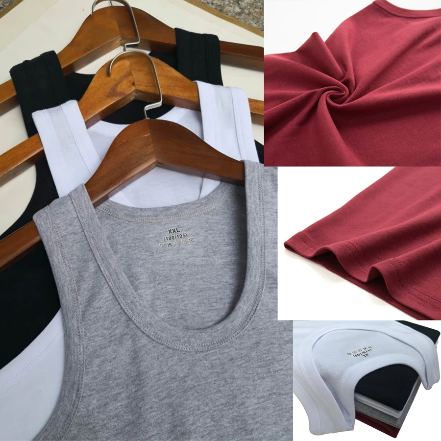 Canotte uomo Fitness Cool Summer 100% Cotton Vest maschio senza maniche top palestra Slim Casual Undershirt Mens Gift 9 colori 1 pz