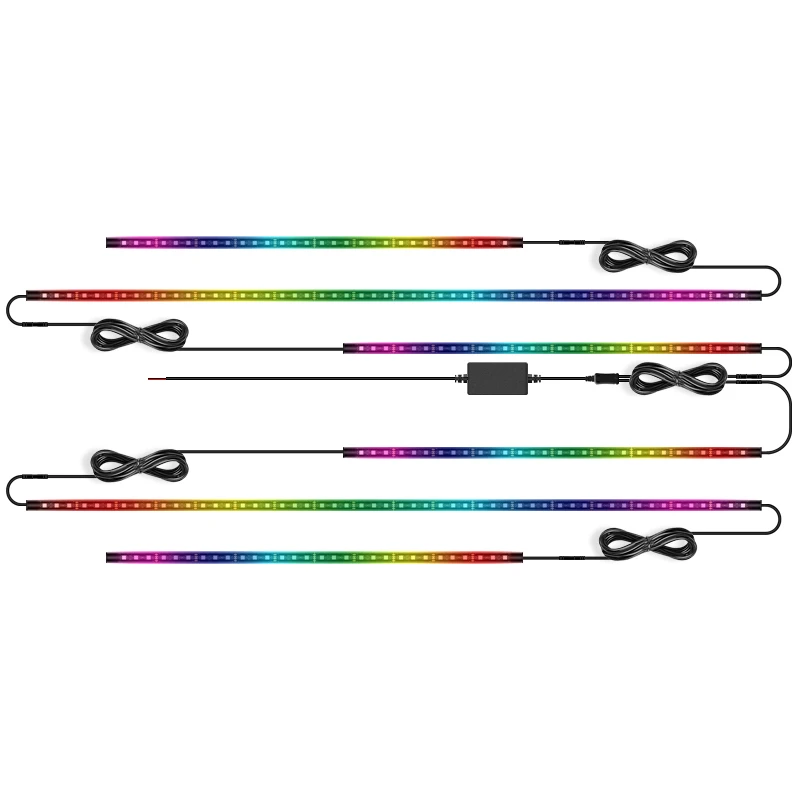 Lychee Flexible Multicolore RGB LED Neon Pour Auto Sous Chassis 90x60 CM IP68 Etanche - Télécommande Et Contrôle Acoustique