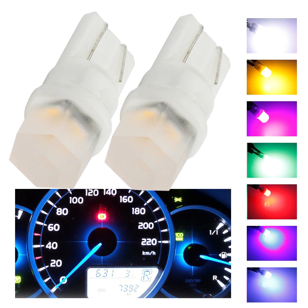 10Pcs T10 W5W Ceramic 3D LED Waterproof Wedge Licence Plate Lights WY5W Turn Side Lamp Car Reading Dome Light Auto Parking Bulb