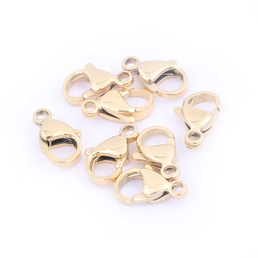 30pcs Lobster Clasp Stainless Steel Rose Gold Plated 10x5mm 12x7mm Hook Clasps For Necklace Bracelet Making Diy Jewelry Findings