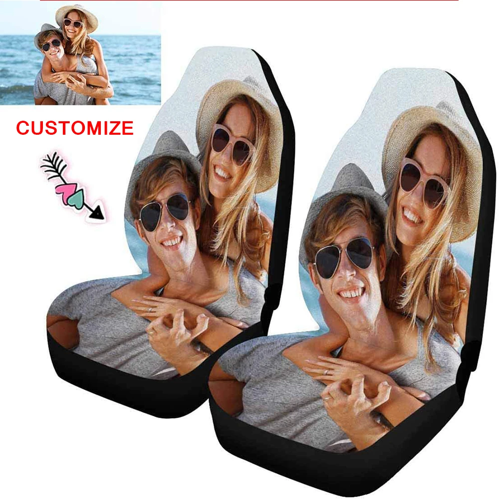 

Custom Your Logo/Image Printed Front Seat Covers 2 pcs, Vehicle Seat Protector Car Mat Covers, Fit Most Cars, Sedan, SUV, Van