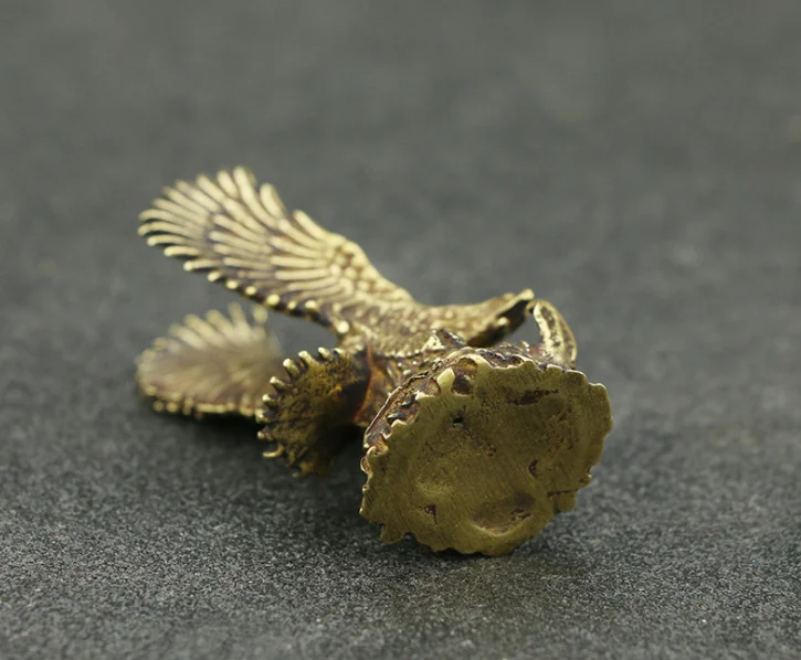 Antique Handmade Brass Eagle Bird Craft Miniature Desktop Decoration Teahouse Living Room Ornament Accessory A3666