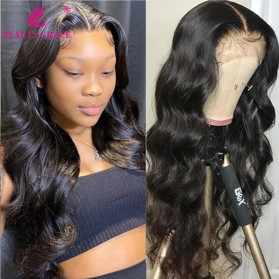 13x4 Body Wave Lace Front Wigs Human Hair Brazilian 22“ 34” Inch Transparent Lace Frontal Wig For Women Body Wave 4x4 Wig