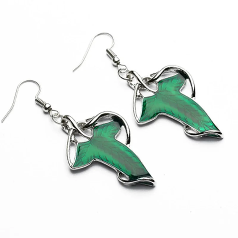 New Fashion Green Leaves Earrings  Arwen Evenstar Jewelry Bangle Earrings The Elves Princess Green Collar Pulseras