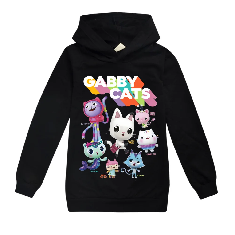 Gabby Cats Kids Hoodies Cotton Girls Boys Spring Autumn Clothes Long Sleeve Children Anime Tastic Cosplay Cartoon Hooded Tops