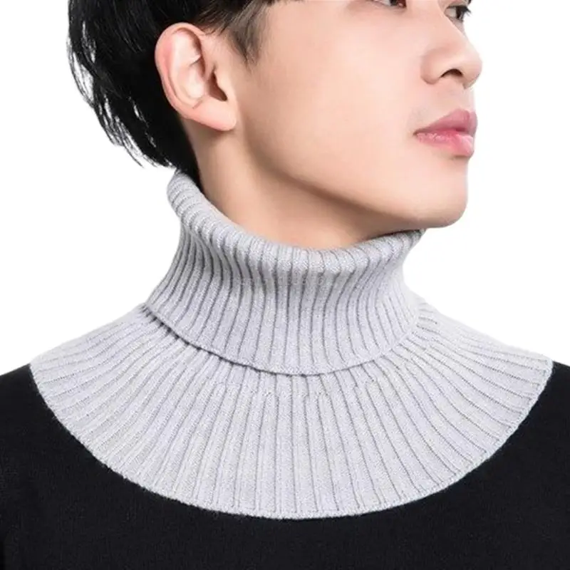 Men's Flexible Fake Collar Scarf Winter Knitted Windproof Detachable Wrap Scarf Keep Warm False Collar Fashion Supplies