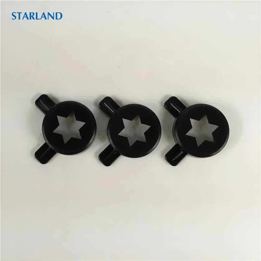 3 шт., черные цветные шестиграммные моделирующие колпачки, запасная часть для замены машины для мягкого мороженого, внутренний диаметр 28 мм