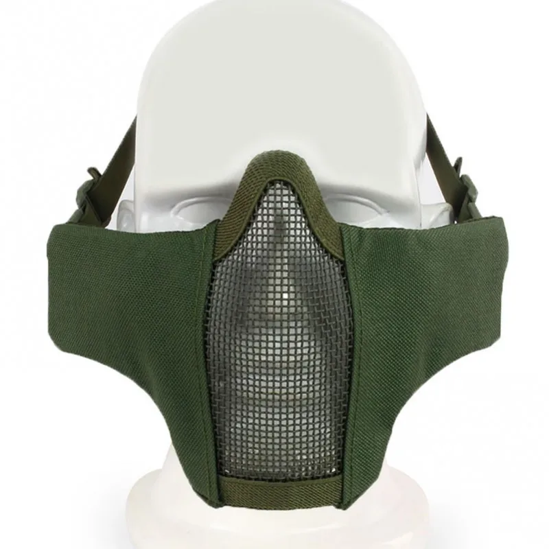 Máscara de media cara táctica Airsoft, Máscara protectora de calavera de malla metálica, accesorios de caza del ejército militar, Paintball, novedad