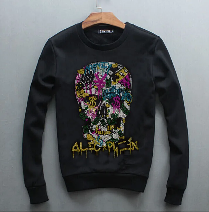 Autumn and winter Hot drill Skull Hoodie for man women High Quality New fashion mens hoodies M-4XL